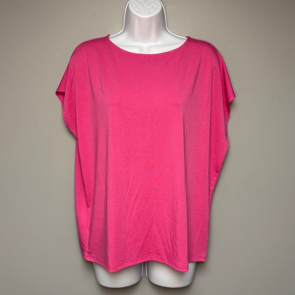 NWT Ann Taylor Factory Pink Boat Neck Classic Sleeveless Tunic Top Sz S